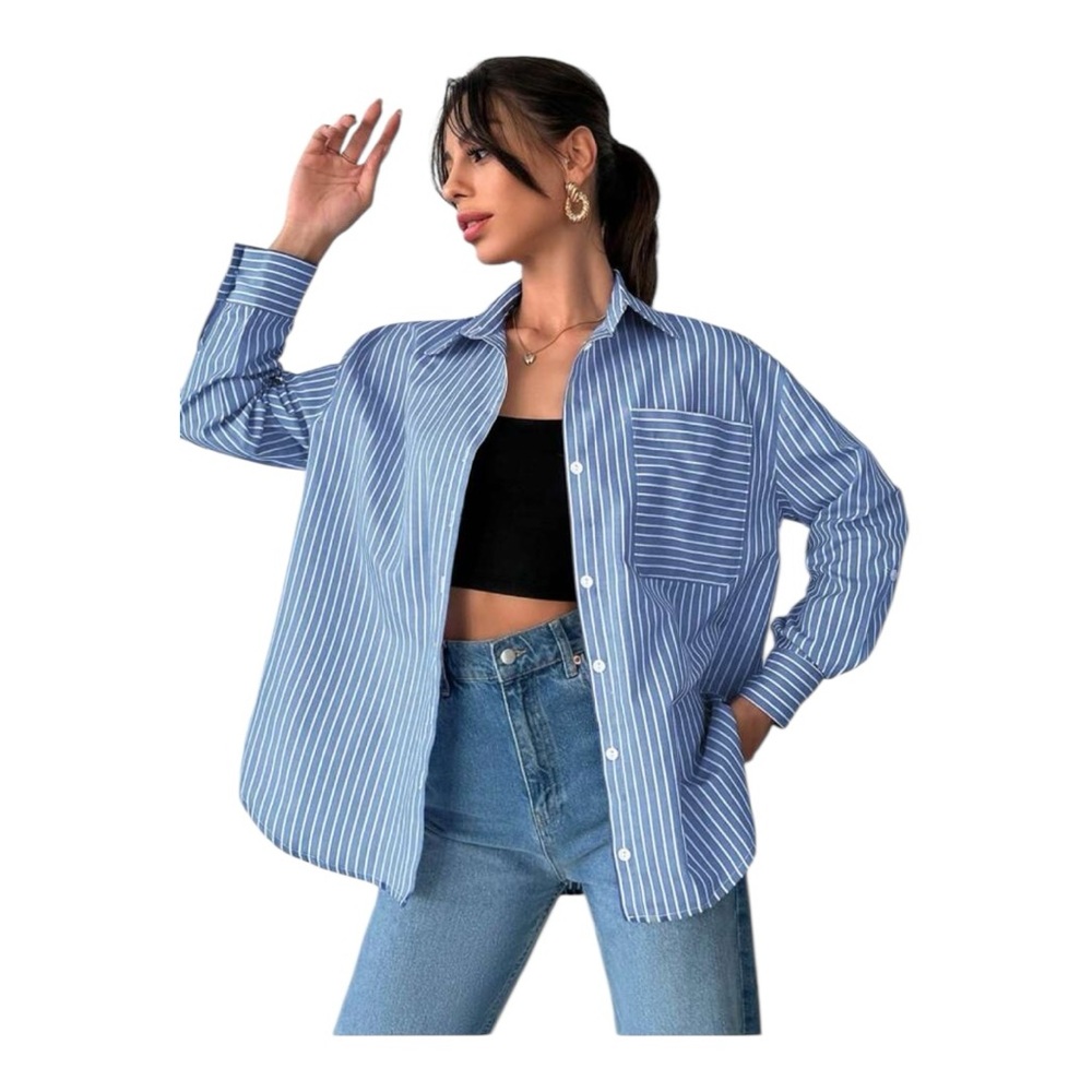 Blue Striped Women's Top